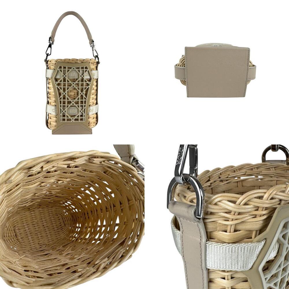Dior Bag Tan Shoulder Rattan Sahara Leather Beige Silver - Picture 3 of 4